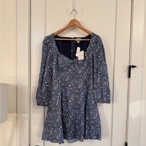 J. Crew Sweetheart long-sleeve mini dress in Liberty Bourton Bloom fabric